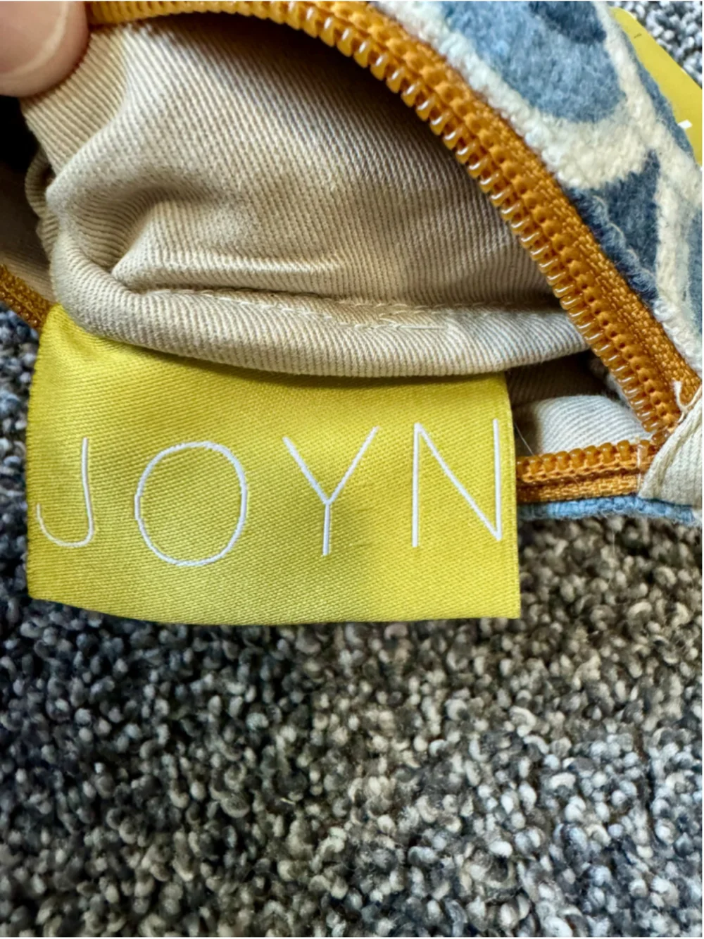 Women's JOYN Blue & Brown Patterned Cotton Cosmetic/Accessory Pouch NWT